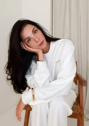 Shanti - Ecru rayon sweatshirt