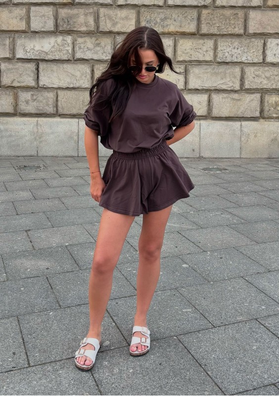 Softie - Cienka bluza z bawełnianej dzianiny Dark Chocolate