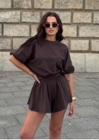 Softie - Cienka bluza z bawełnianej dzianiny Dark Chocolate