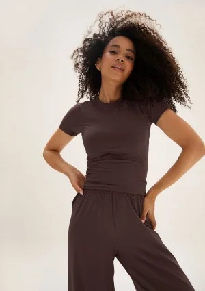 Lumiere - Chocolate brown rayon top