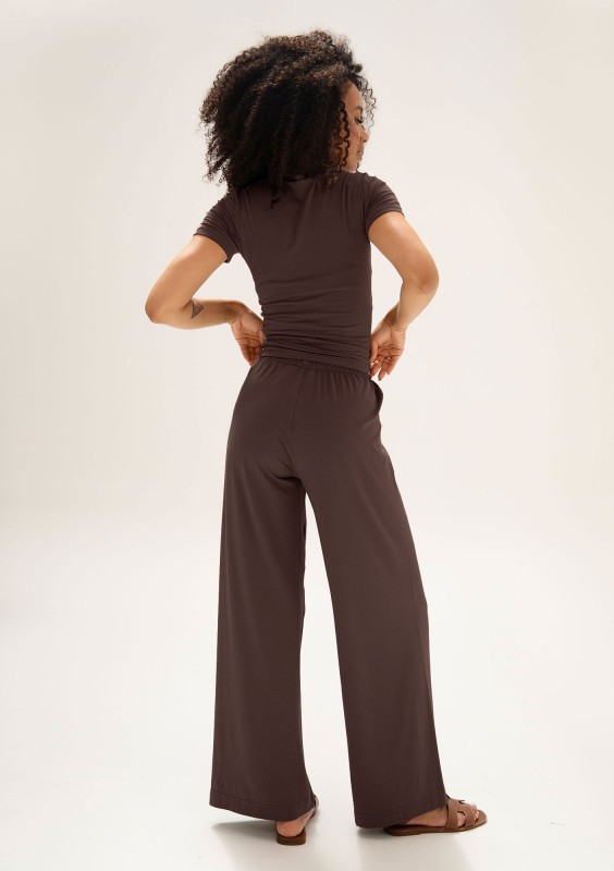 Lumiere - Chocolate brown rayon top