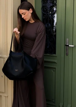 Lumiere - Kimono maxi z wiskozy Chocolate