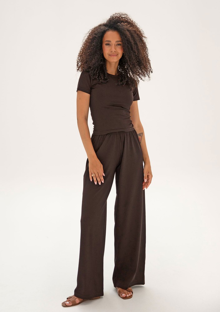 Lumiere - Chocolate brown rayon top