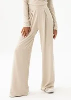 Nova - Beige wide rayon trousers