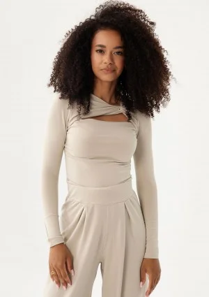 Elle - Beige draped top