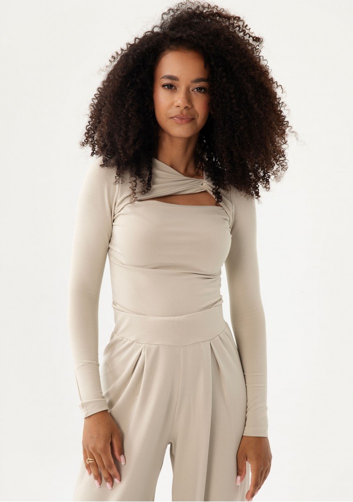 Elle - Beige draped top