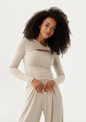Elle - Beige draped top