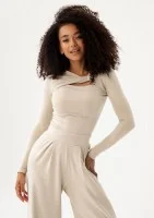 Elle - Beige draped top