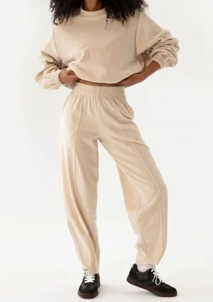 Vell - Beige velvet sweatpants