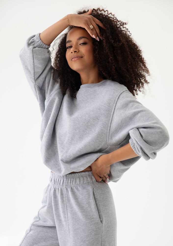 Puff - Melange grey bomb sweatshirt