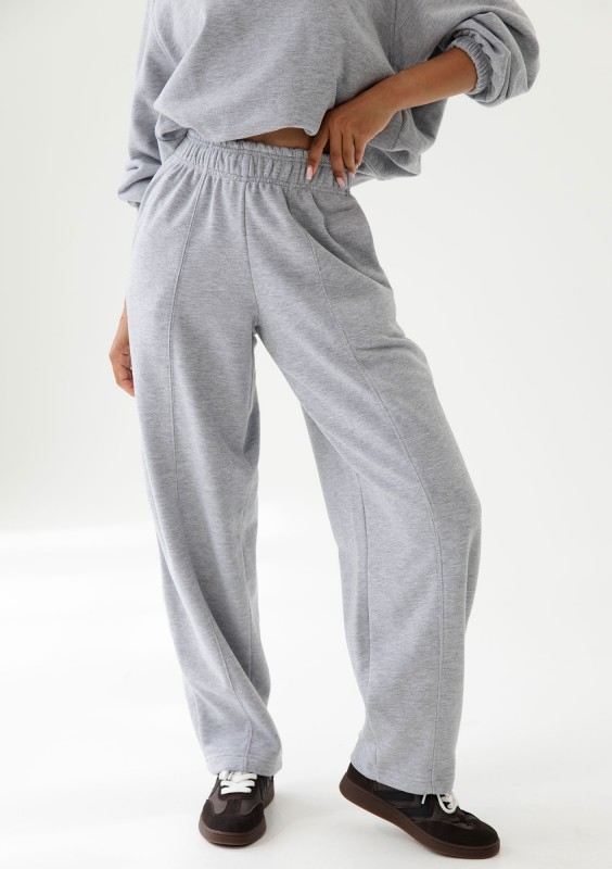 Puff - Spodnie dresowe z przeszyciem Grey Melange