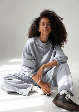 Puff - Spodnie dresowe z przeszyciem Grey Melange