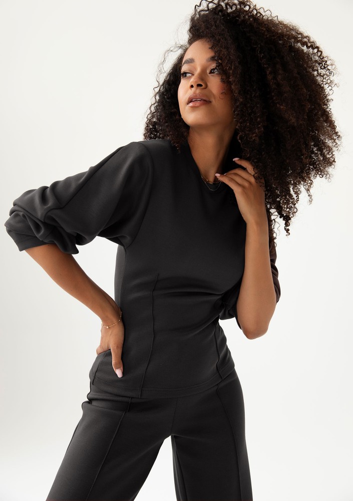 Soya - Black shaping rayon sweatshirt