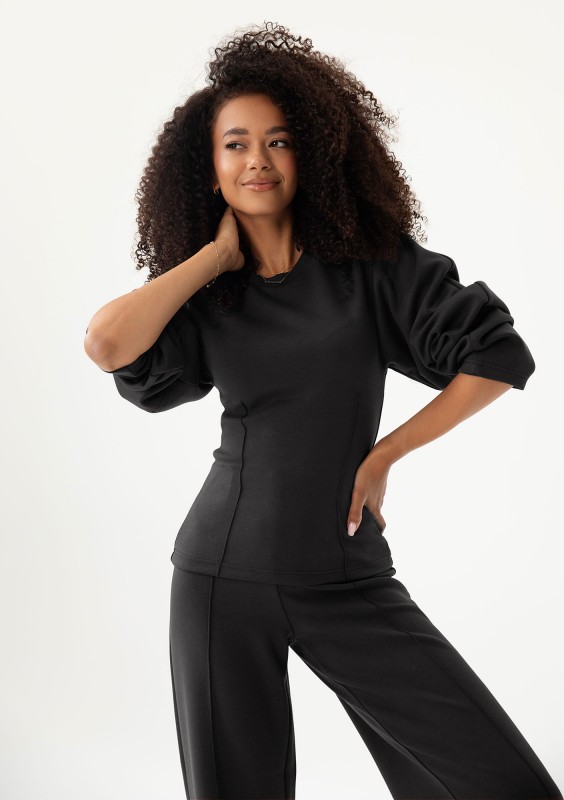 Soya - Black shaping rayon sweatshirt