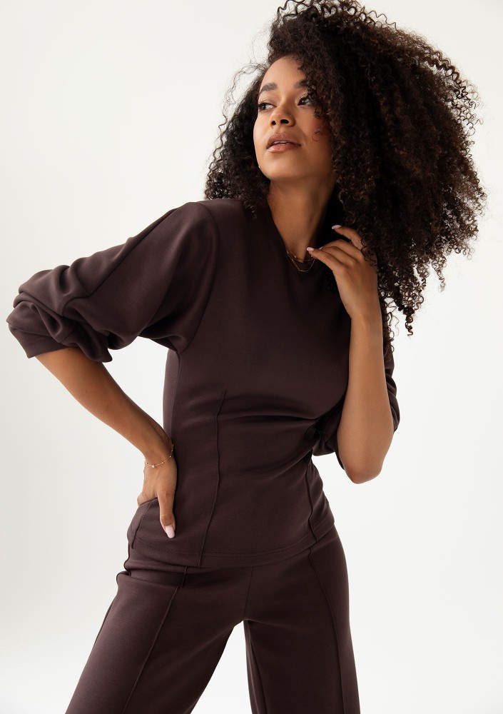 Soya - Brown shaping rayon sweatshirt