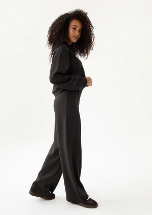 Taro - Spodnie z kantem z dzianiny soft Black