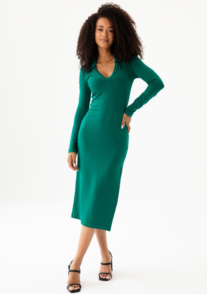 Mirelle - Green fitted midi dress
