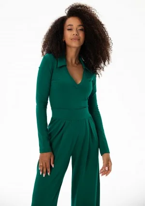 Loren - Green V-necked top