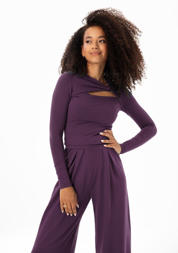 Elle - Claret draped top