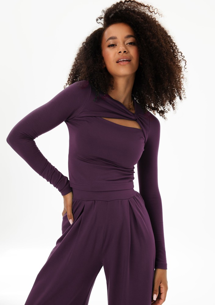 Elle - Claret draped top