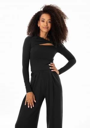 Elle - Black draped top