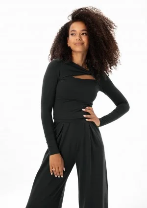 Elle - Black draped top