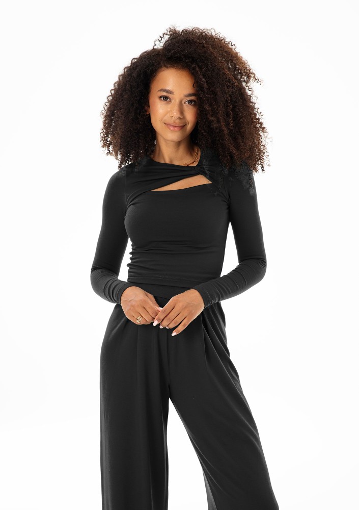 Elle - Black draped top