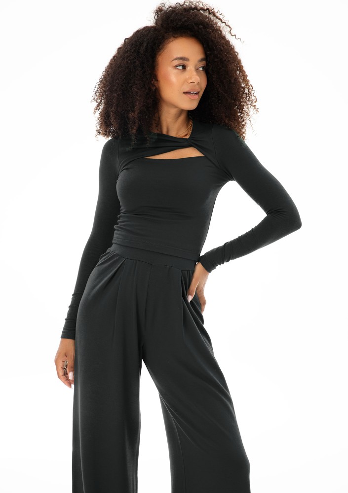 Elle - Black draped top