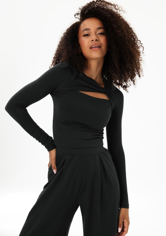 Elle - Black draped top