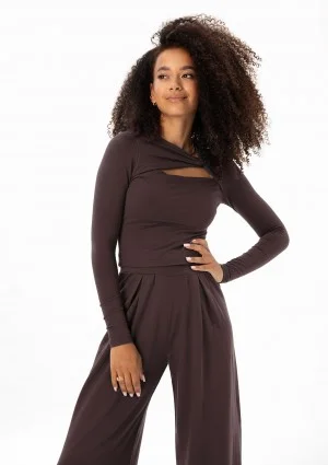 Elle - Brown draped top