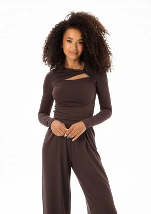 Elle - Brown draped top