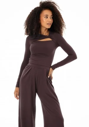 Elle - Brown draped top