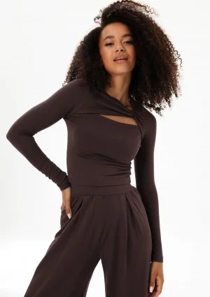 Elle - Brown draped top