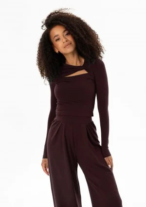 Elle - Brown draped top