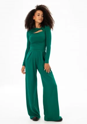 Nova - Green wide rayon trousers