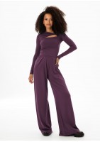 Nova - Claret wide rayon trousers