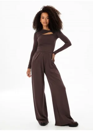Nova - Brown wide rayon trousers