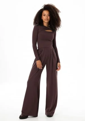 Nova - Brown wide rayon trousers