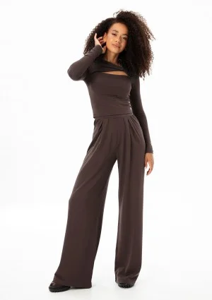 Nova - Brown wide rayon trousers