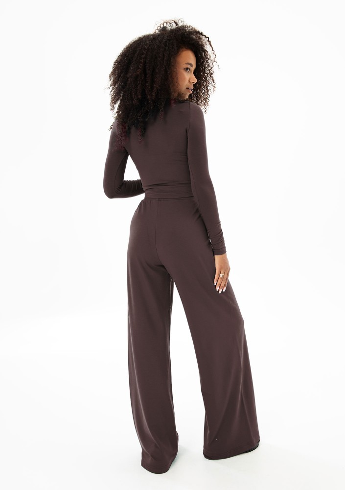 Nova - Brown wide rayon trousers