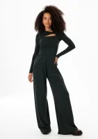 Nova - Black wide rayon trousers