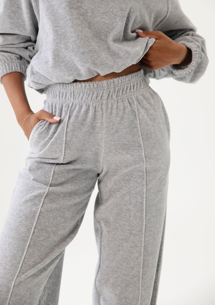 Puff Velvet - Melange grey velvet sweatpants