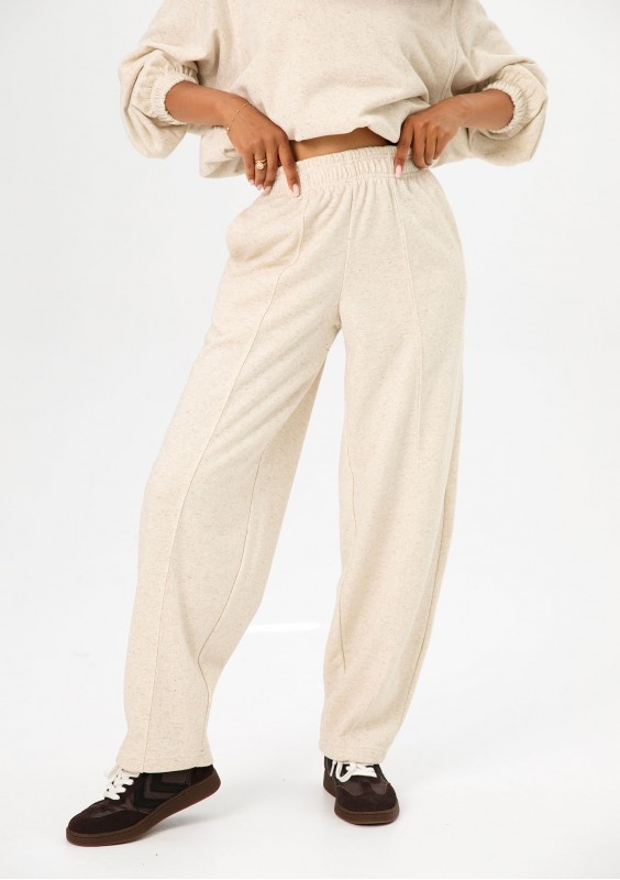 Puff - Spodnie dresowe z przeszyciem Beige Melange