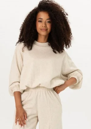 Puff - Bluza z dzianiny typu bombka Beige Melange