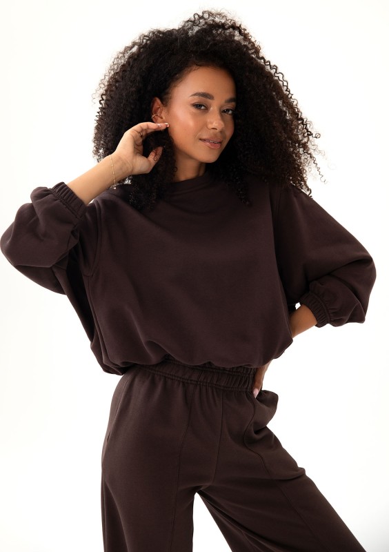 Puff - Bluza z dzianiny typu bombka Dark Chocolate