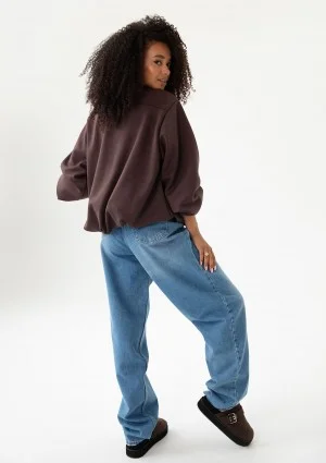 Bumo - Brown rayon bomber sweatshirt