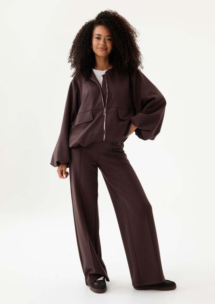 Bumo - Brown rayon bomber sweatshirt