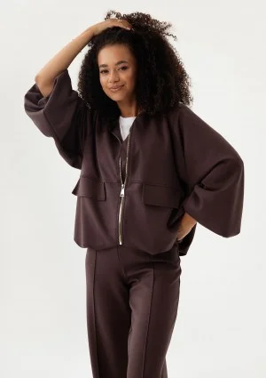 Bumo - Brown rayon bomber sweatshirt