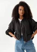 Bumo - Black rayon bomber sweatshirt