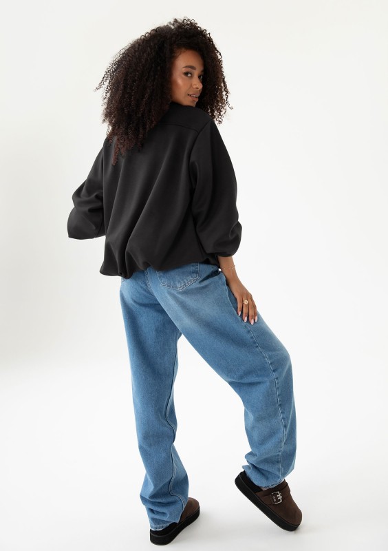 Bumo - Black rayon bomber sweatshirt